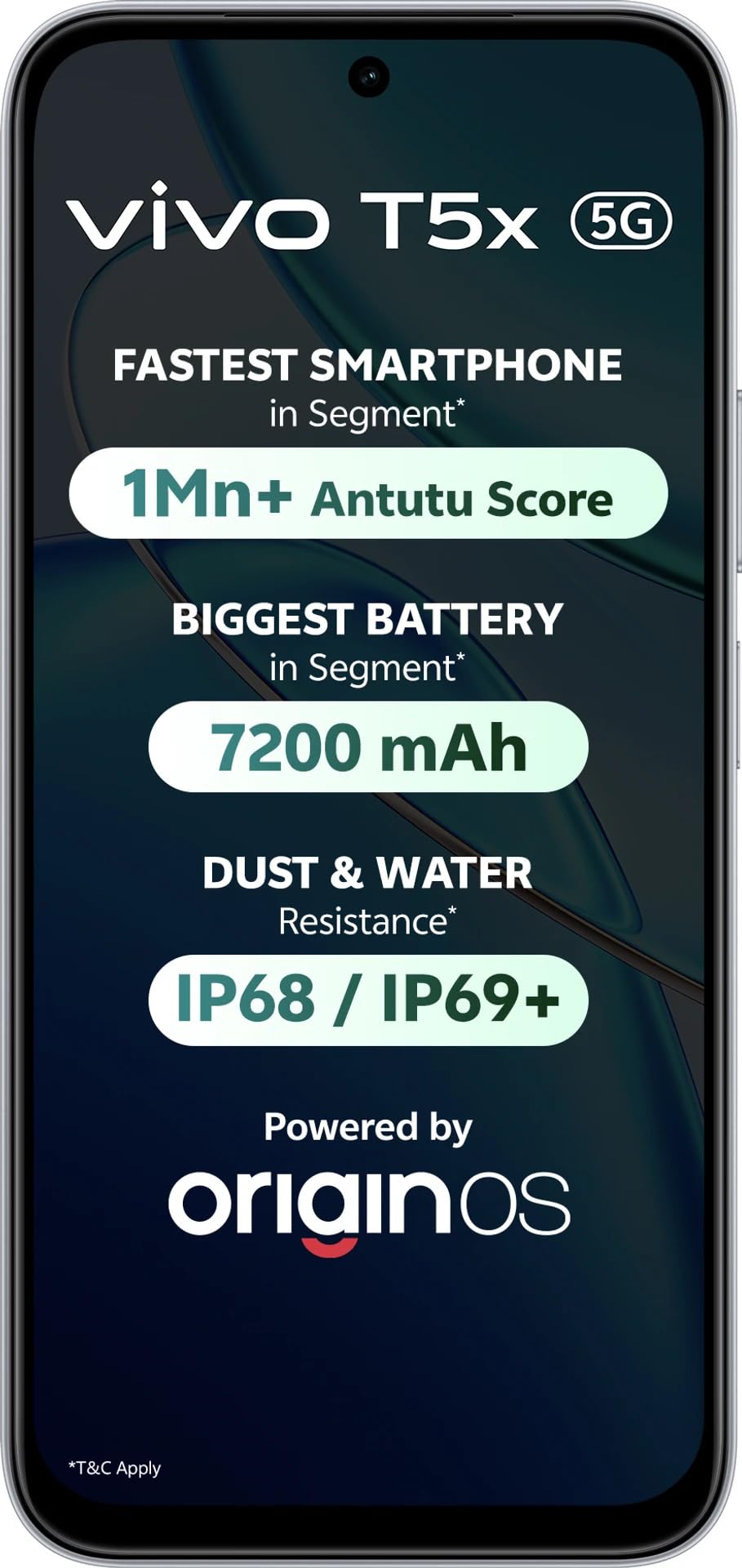 vivo T5X 5G (Star Silver, 6GB RAM, 128GB Storage) | 7200mAh Battery | 50MP Dual Camera | 32MP Selfie Camera | 6.76" HD+ Display | Dimensity 7400-Turbo Processor
