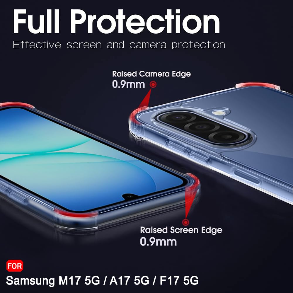 TheGiftKart Crystal Clear Back Cover Case for Samsung Galaxy M17 5G / A17 5G / F17 5G | Shock Proof 360° Protection | Hard Clear Back Case for Samsung M17 / A17 / F17 5G (PC & TPU, Transparent Bumper)