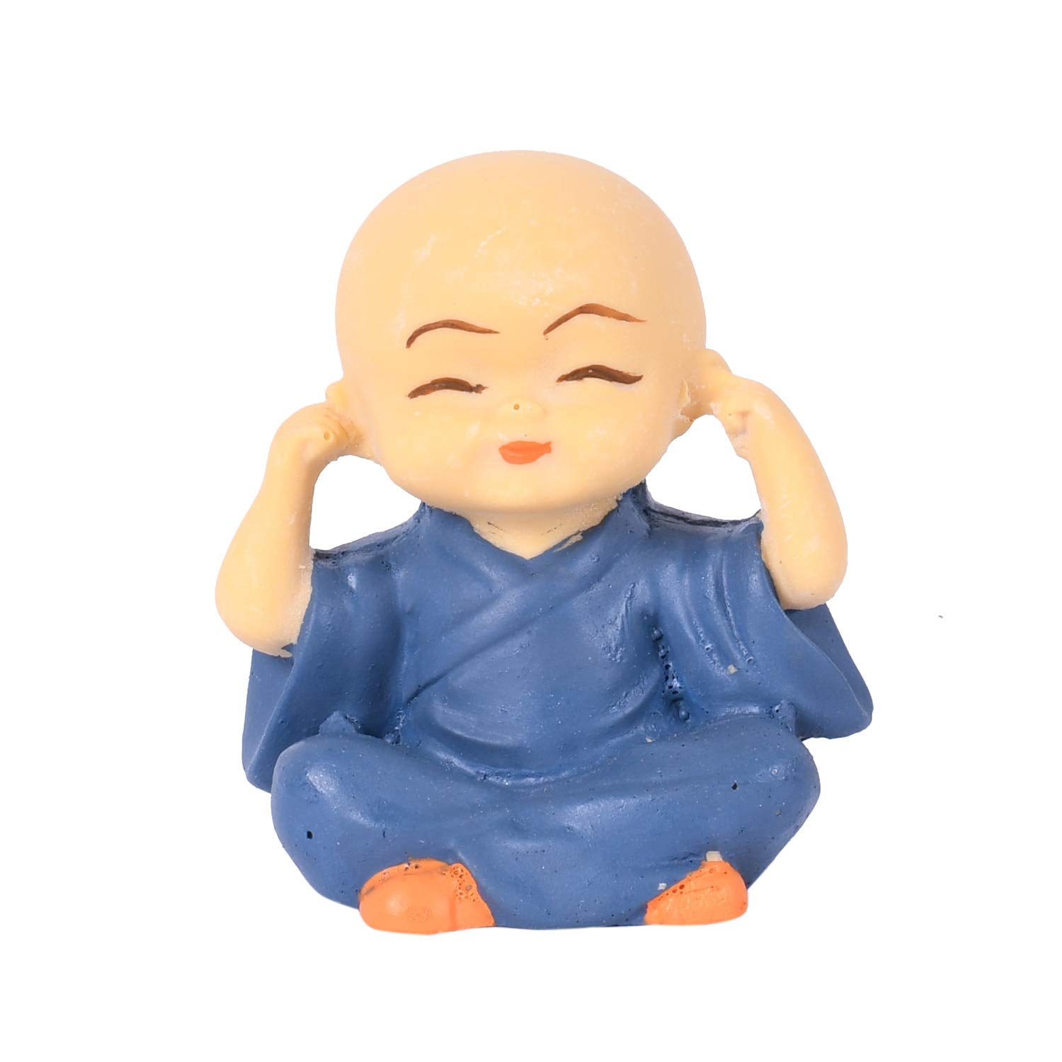 Collectible India Buddha Monk Set of 4 Statue Figurines Home Decor Items, Decorative Items for Home, Showpiece Cute Mini Idol for Car Dashboard Table Top Decoration Item Living Gift (Type 1)
