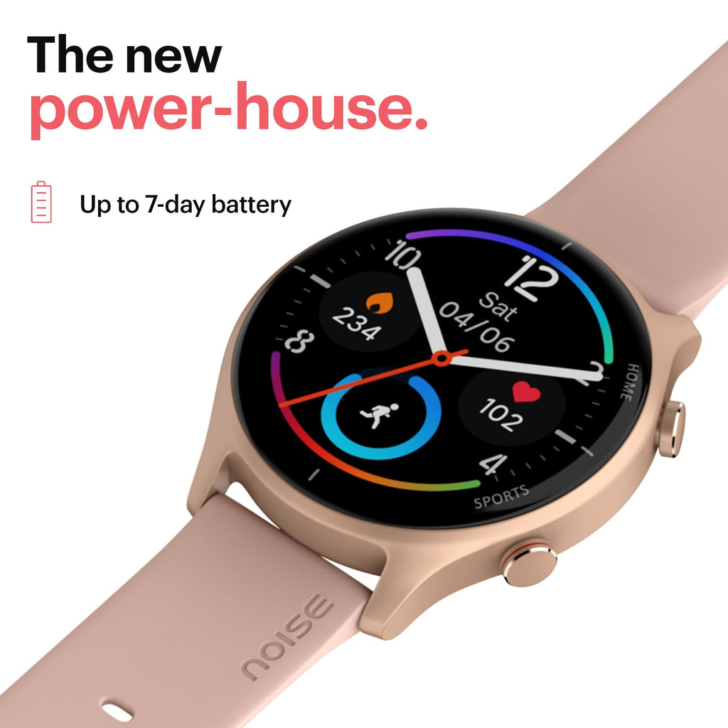 Noise Twist Round dial Smart Watch with Bluetooth Calling, 1.38" TFT Display, up-to 7 Days Battery, 100+ Watch Faces, IP68, Heart Rate Monitor, Sleep Tracking (Jet Black)