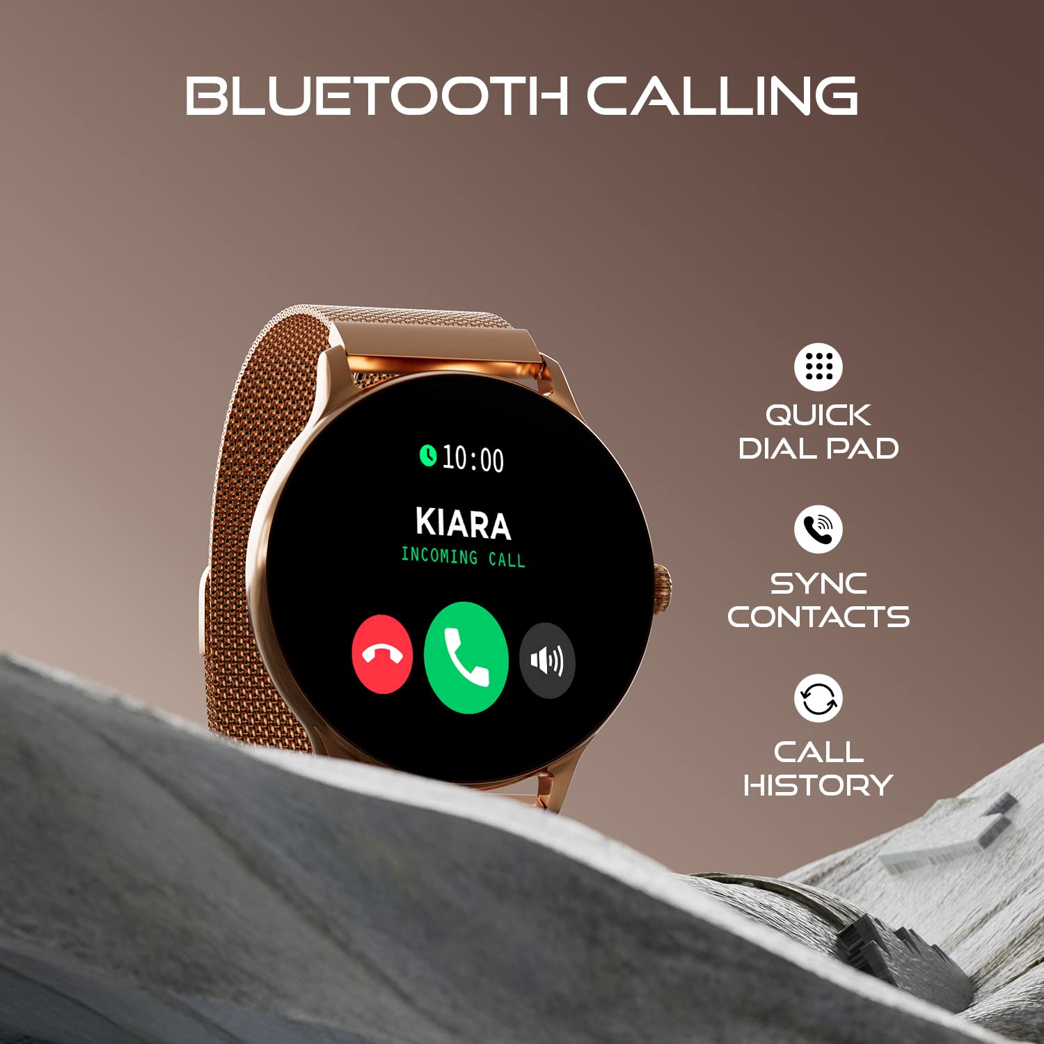 Fire-Boltt Phoenix Ultra Smart Watch 1.39" HD Display, Bluetooth Calling, AI Voice Assistant, 120 Sports Modes, IP67 Waterproof, SpO2 Monitor Smart Watch for Man & Woman - Gold