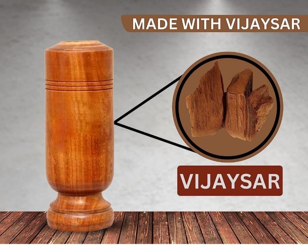SEINON'S Diabetes Control Vijaysar Wooden Tumbler Glass for Drinking Water & Ayurvedic Glass for Diabetes Management and Blood Sugar Control (Pack of 2)