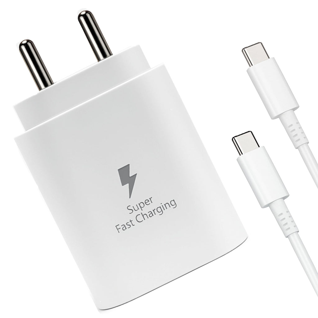 25W Type-C Charger & Cable Compatible with Samsung Galaxy S25, S24, S23, S22, S21(Ultra/Fe), M35, M36, M16, M06, M05, M56, A55 5G, A35 5G, A15, F15, F14(Z/S/A/M/F Series by APFEN®