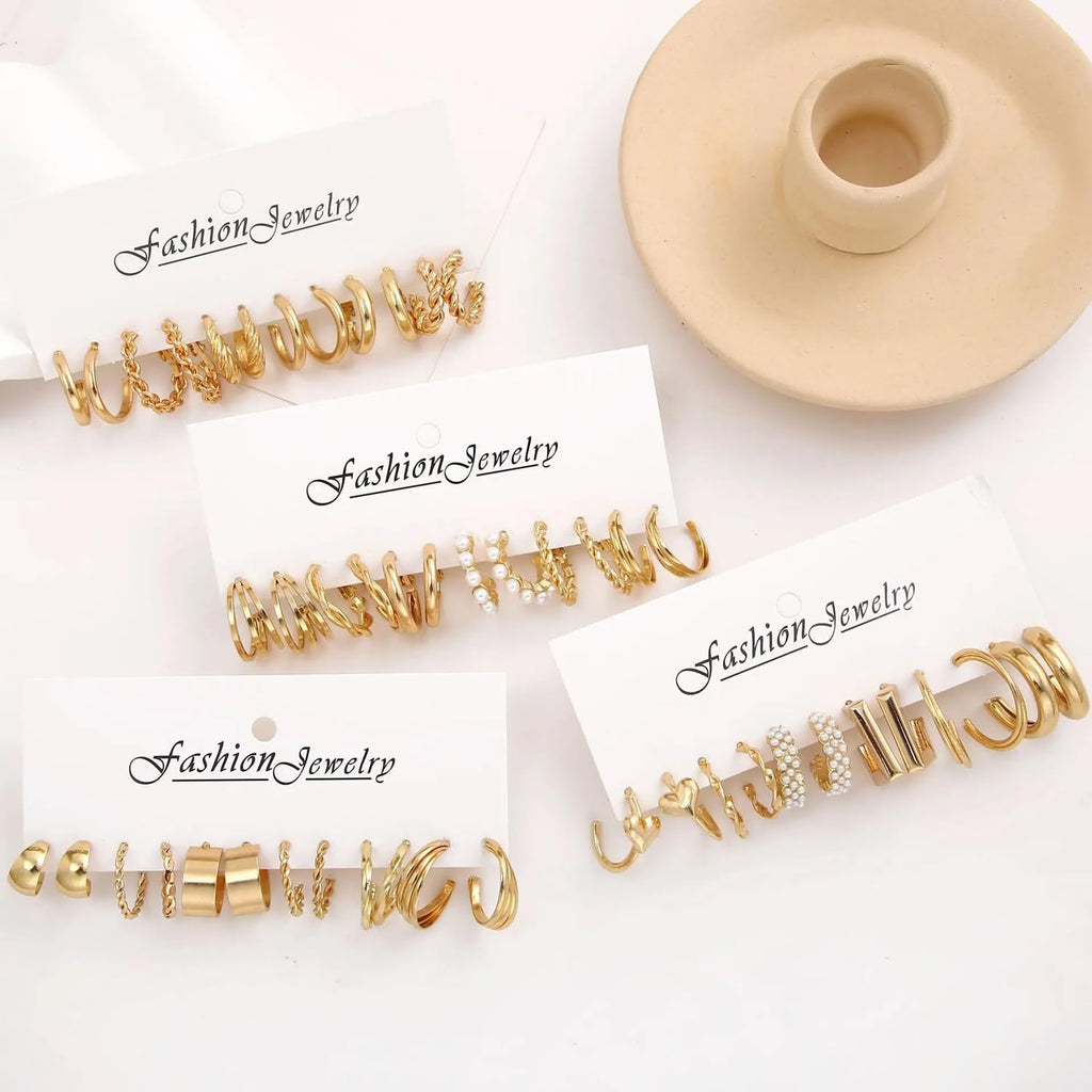 Shining Diva Fashion 24 Pairs Combo Set Latest Stylish Hoop Earrings for Women and Girls (15723er)