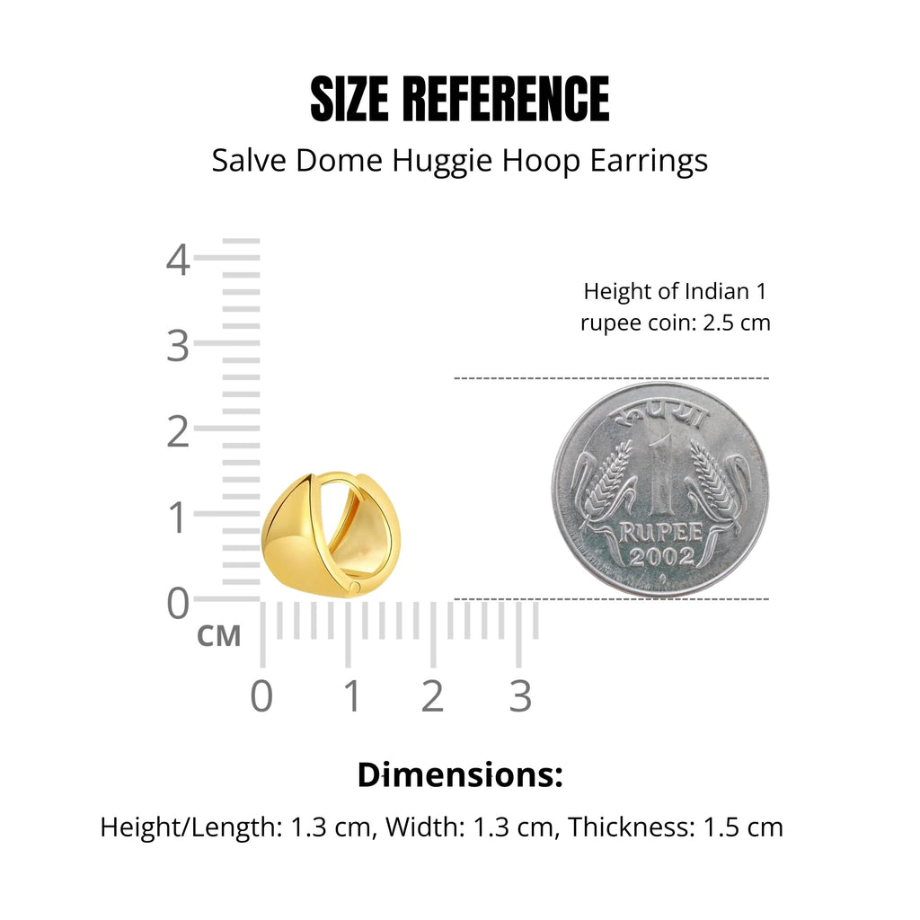 Salve Gold Earrings for Women – Dainty, Chunky, Huggie & Bow Styles | Valentine's Gift for Girlfriend | Anti-Tarnish Hypoallergenic Hoop & Stud Earrings | Aesthetic Fashion Jewelry for Girls & Women (Huggie Dome)