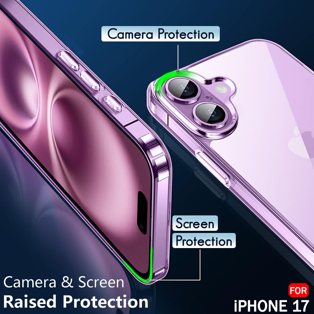TheGiftKart Ultra-Hybrid Crystal Clear Back Case Cover for iPhone 17 | Shockproof Design | Hard Back Cover Case for iPhone 17 (PC & TPU, Transparent)