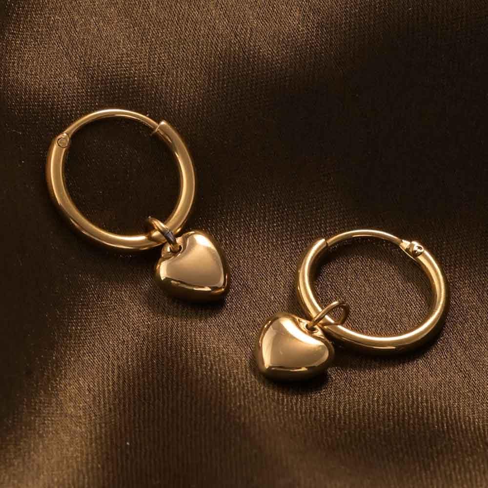 PALMONAS Small Heart Hoop Earrings - Gold Plated, Waterproof & Anti Tarnish, Gift for Women
