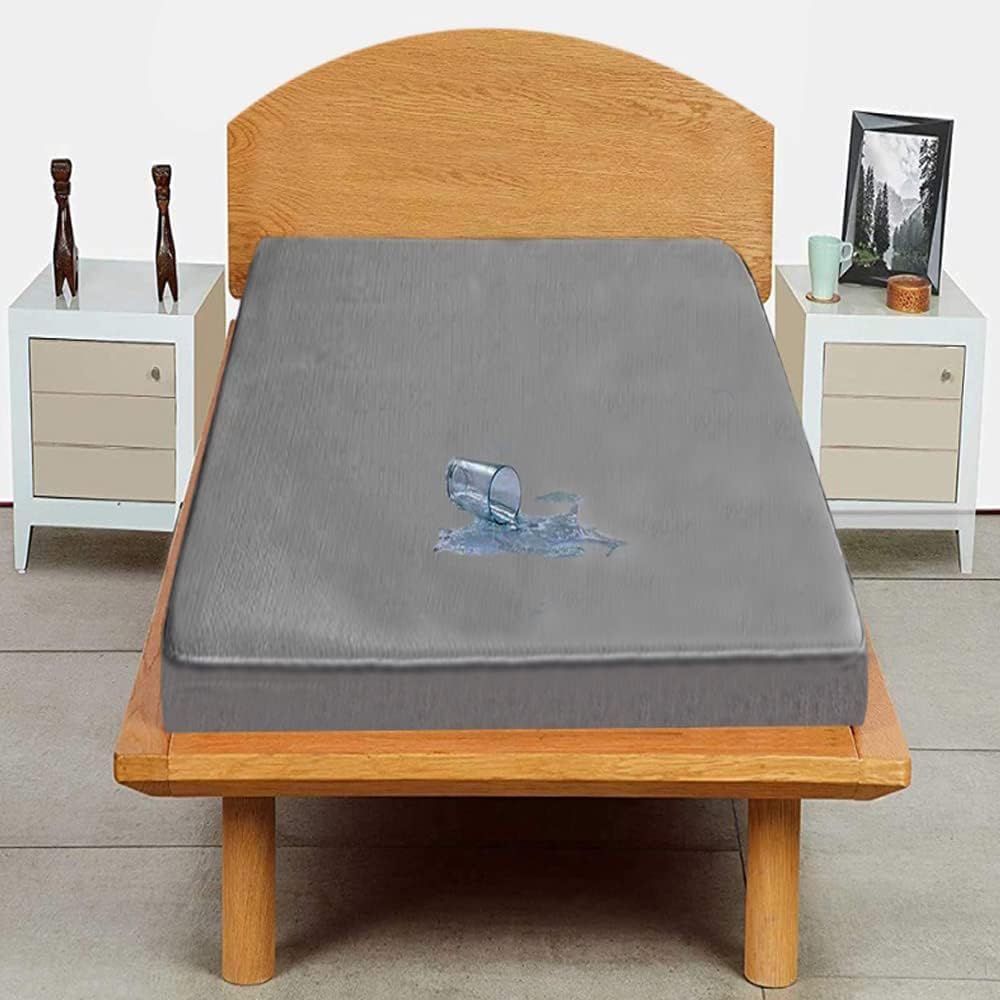 Trance Cotton Feel Terry Ultra Soft Waterproof Mattress Protector | Breathable - Hypoallergenic Bed Protector (72x24 inch | 6x2 feet, Grey - Pack of 1)