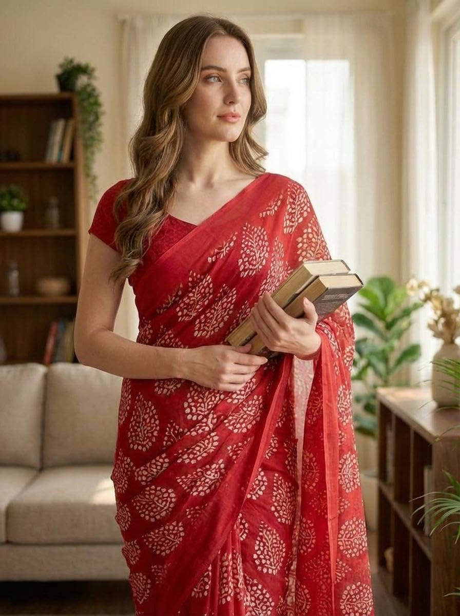 ANAND SAREES Printed Georgette Saree With Unstitched Blouse Piece -AI_LR_1878_2
