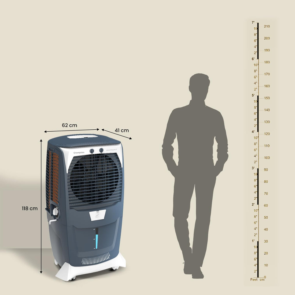 Crompton Ozone Royale 75 Litres Desert Air Cooler for home | Large & Easy Clean Ice Chamber | High Density Honeycomb Pads | Everlast Pump | Humidity Control | Auto Fill & Drain Function