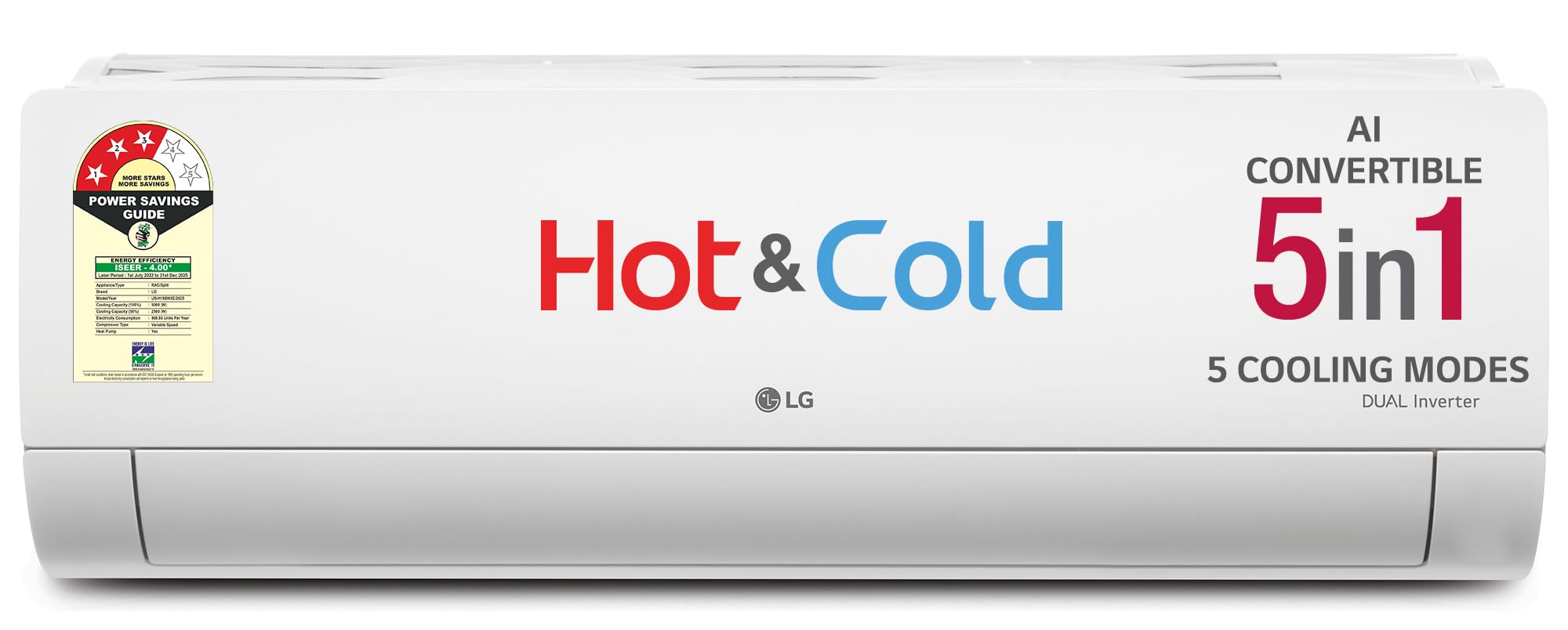 LG 1.5 Ton 3 Star, Hot & Cold AC for All Season, DUAL Inverter Split AC (Copper, Convertible 5-in-1, VIRAAT Mode, 4 Way Air Swing, HD Filter with Anti-Virus Protection, US-H19BNXE, White)