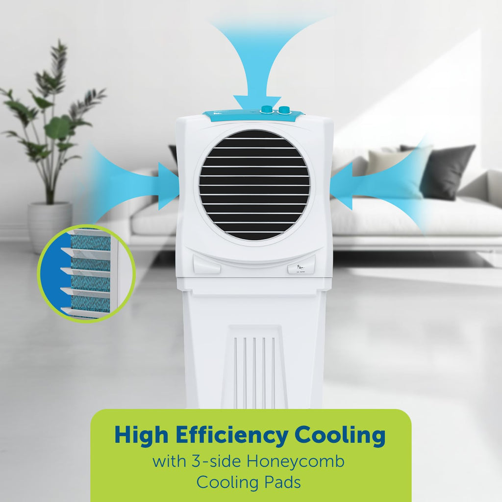 Symphony Ice Cube 40XL Room Air Cooler | Powerful fan | 3-Side Honeycomb Pads | CFD Technology | 1-Year Warranty