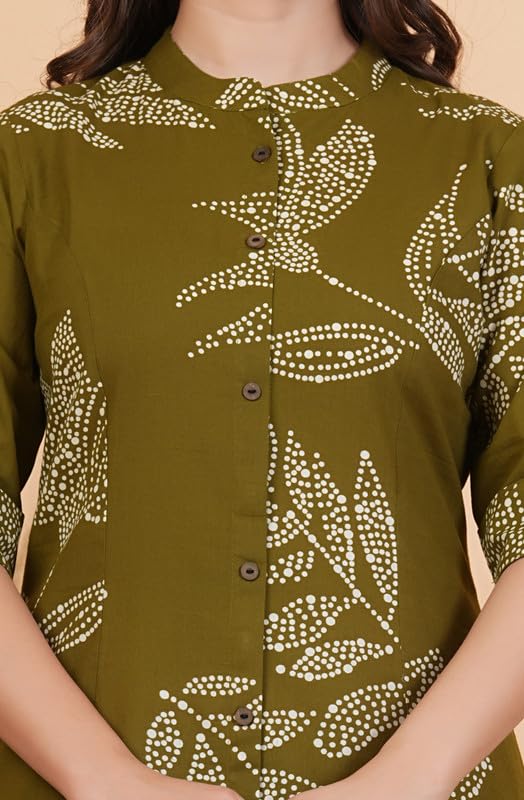 rytras Women's Pure Cotton Printed A-Line Kurta Set with Palazzo Pants|Ethnic wear|Kurta Set for Women(Green,RYT709,XXL)