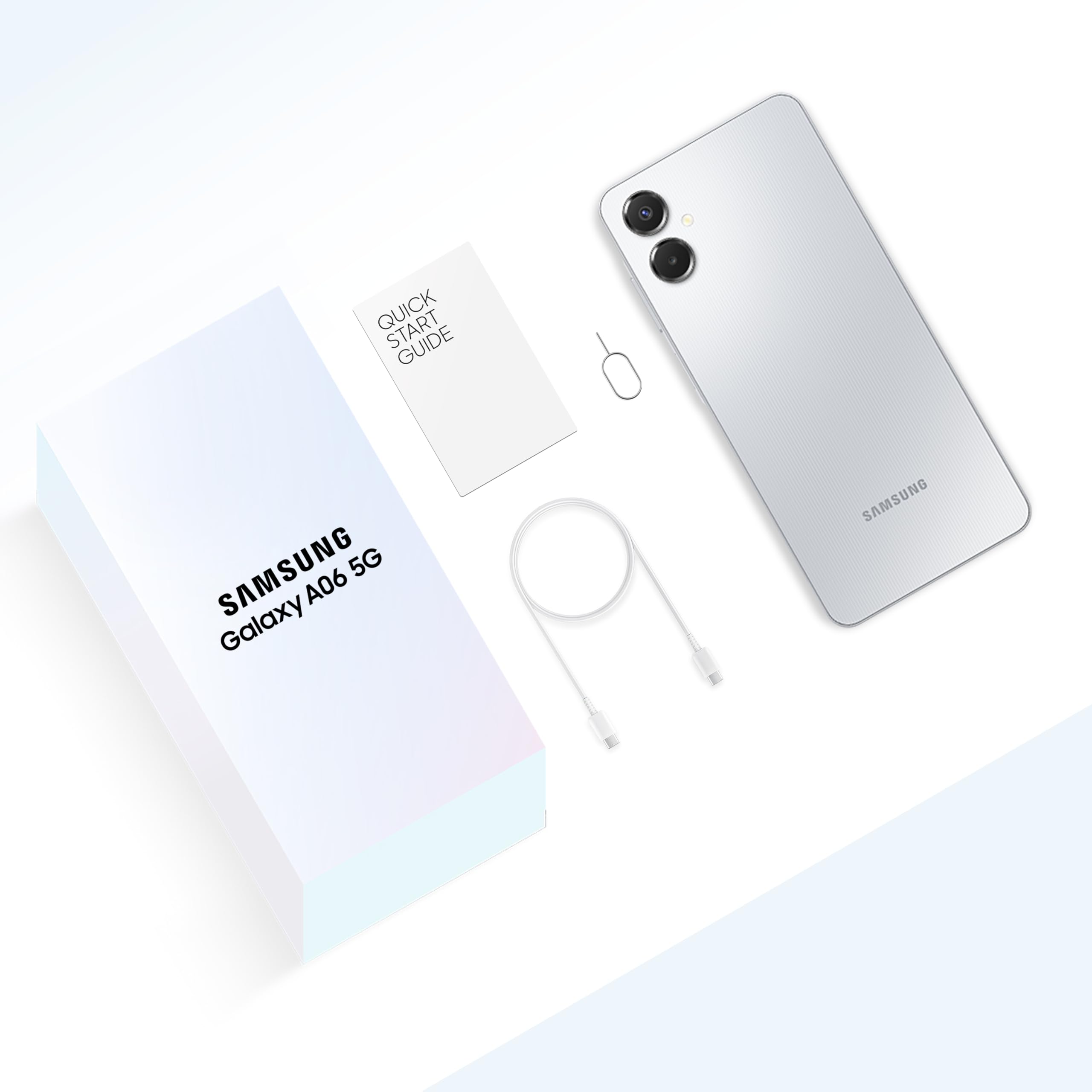 Samsung Galaxy A06 5G (Gray, 4GB RAM, 64GB Storage) | 50MP Dual Camera | 4 Gen OS Upgrades | IP54 Rating | Voice Focus