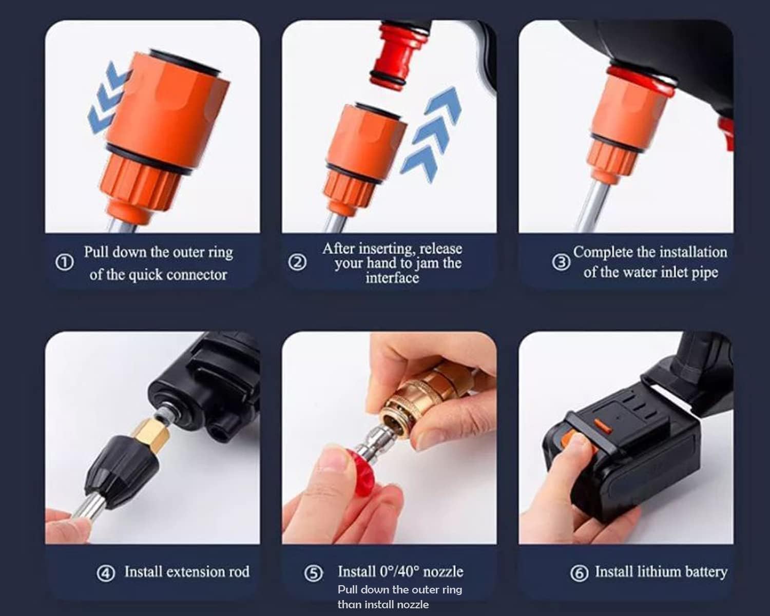 Cordless Portable Pressure Washer Gun 48V 12000mAh | Double Battery Wireless High Pressure Water Gun with Adjustable Nozzle & 5M Hose Pipe | Car Wash, Bike Cleaning & Outdoor Use.