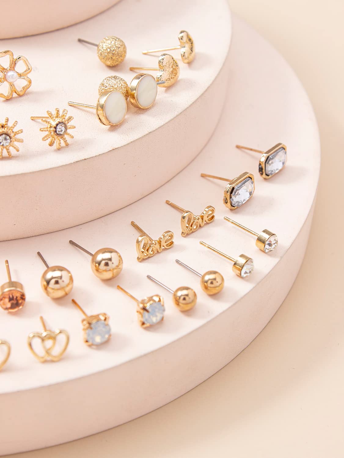 Shining Diva Fashion 30 Pairs Earrings Combo Set Latest Stylish Crystal Pearl Earrings for Women and Girls (14784er)