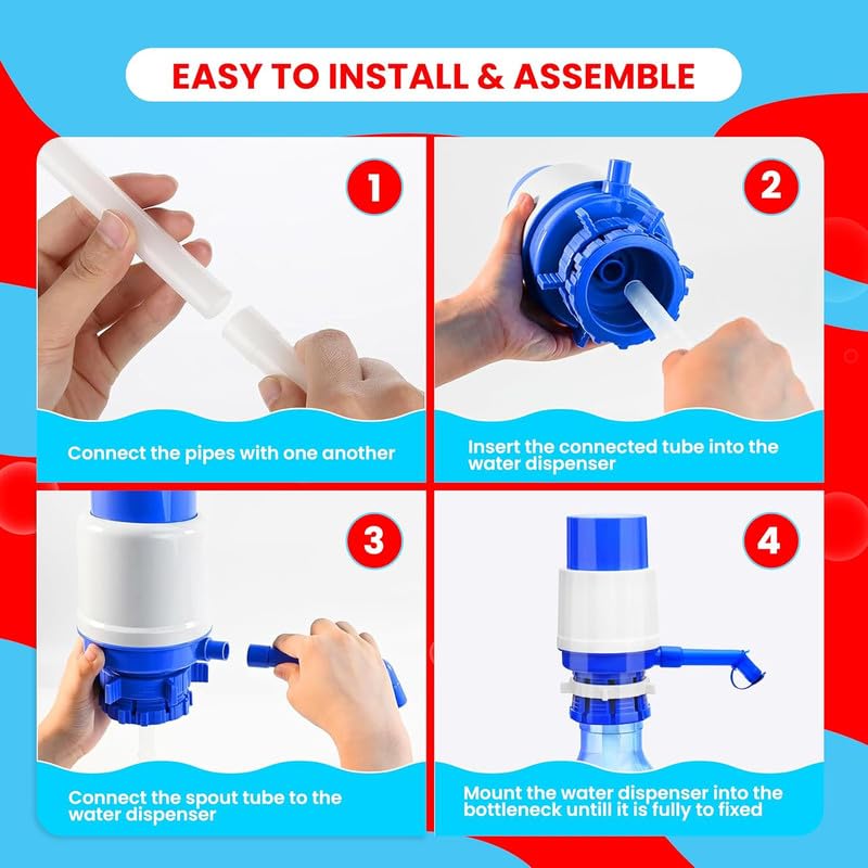 Manual Water Pump Dispenser for 20 Litre Bottle | Hand Press Drinking Water Pump with Long Nozzle | Portable, Easy to Install for Home, Office & Travel