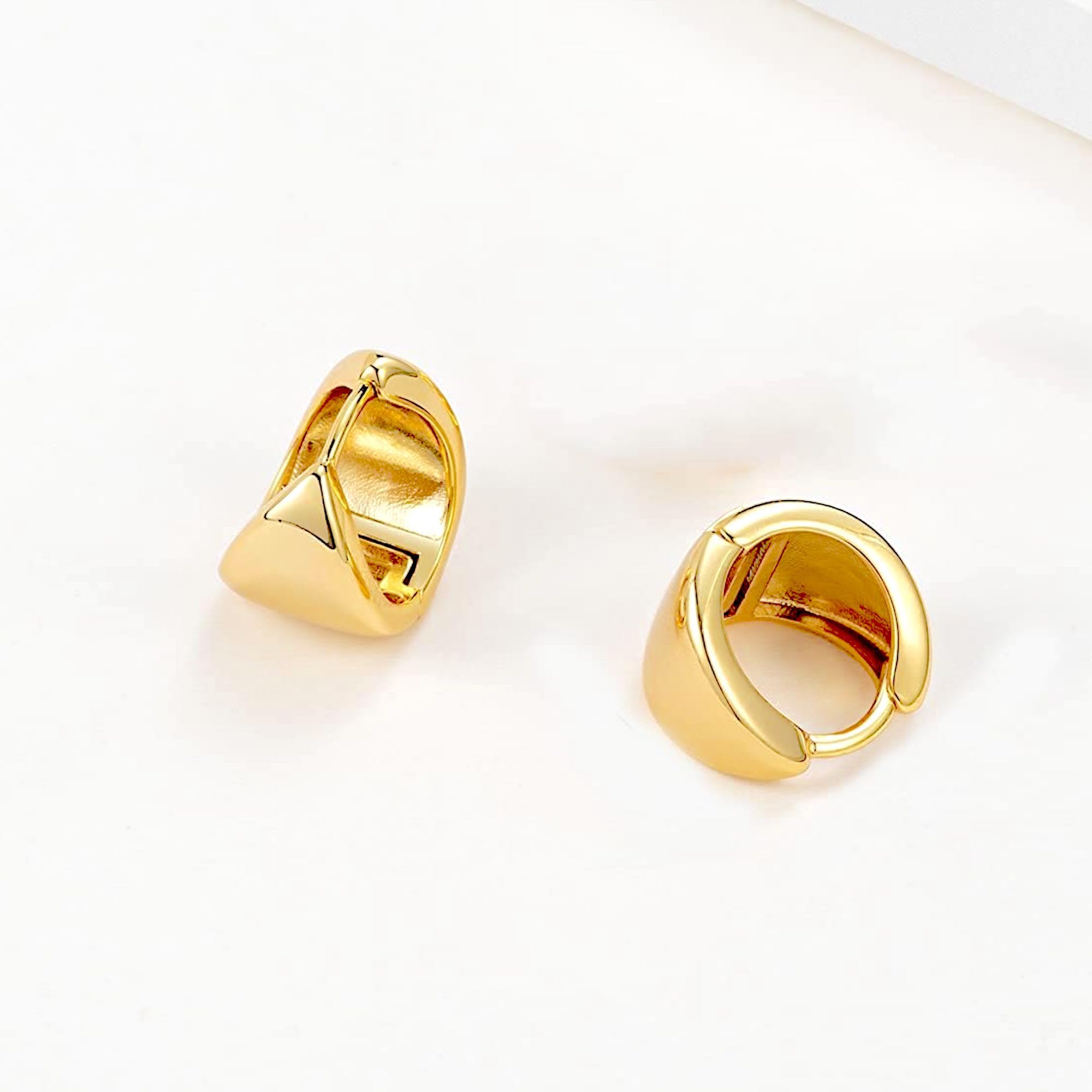 Salve Gold Earrings for Women – Dainty, Chunky, Huggie & Bow Styles | Valentine's Gift for Girlfriend | Anti-Tarnish Hypoallergenic Hoop & Stud Earrings | Aesthetic Fashion Jewelry for Girls & Women (Huggie Dome)