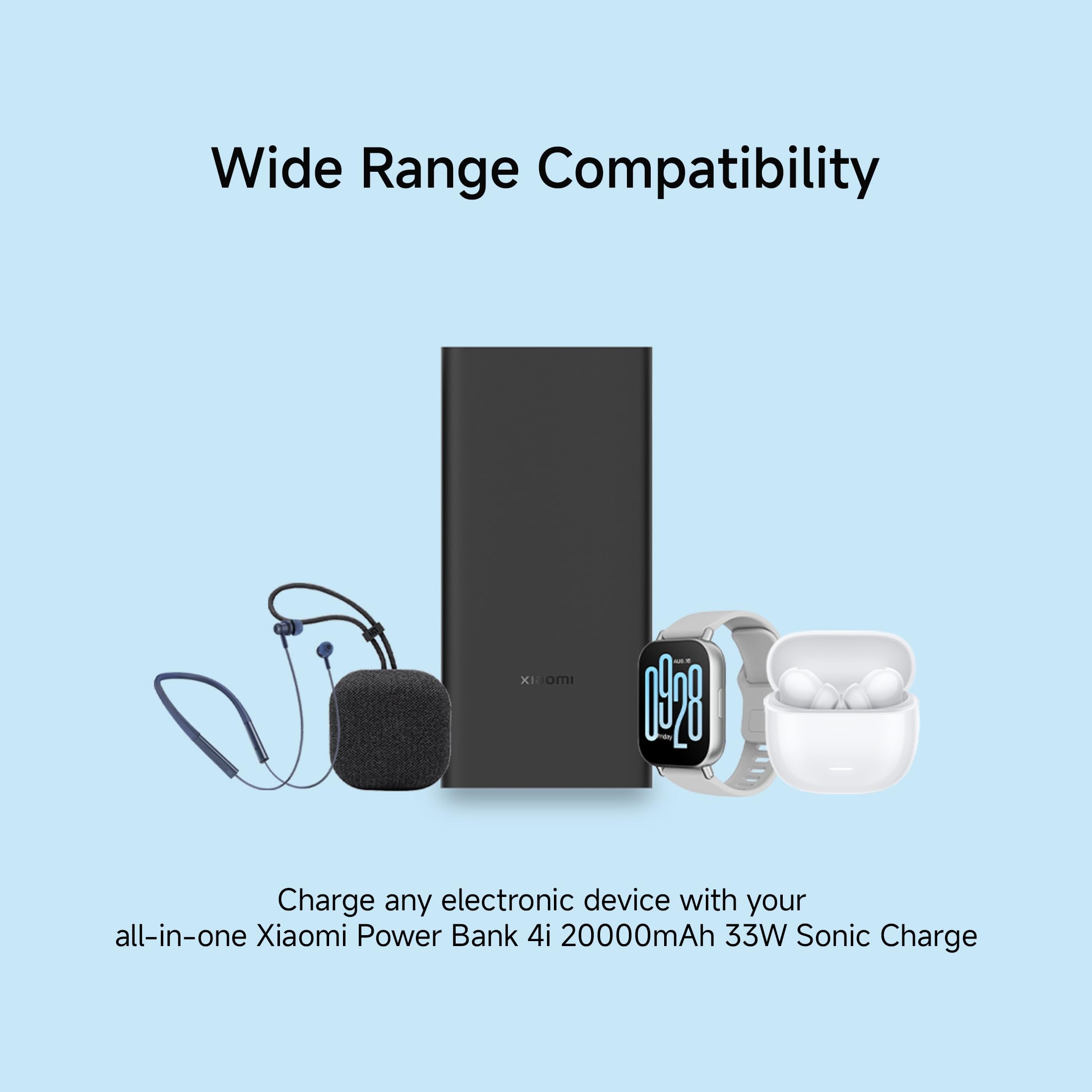 Xiaomi Power Bank 4i 20000mAh 33W Super Fast Charging PD |Smart 12 Layer Protection|Type C Input & Output|Triple Output Ports|Supports Android,Apple, Tablets, Earbuds,Watch(MI Powerbank),Black
