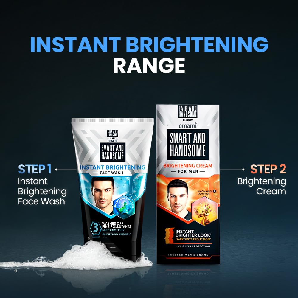 Smart And Handsome Face Wash, Instant Brightening, Instant Freshness, 150g