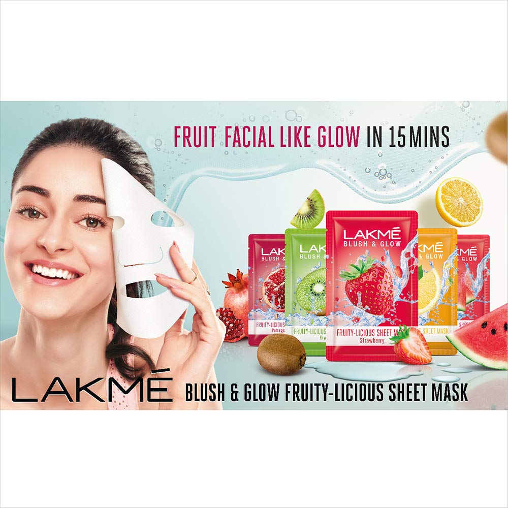 Lakme Blush & Glow Kiwi Sheet Mask, 25 ml
