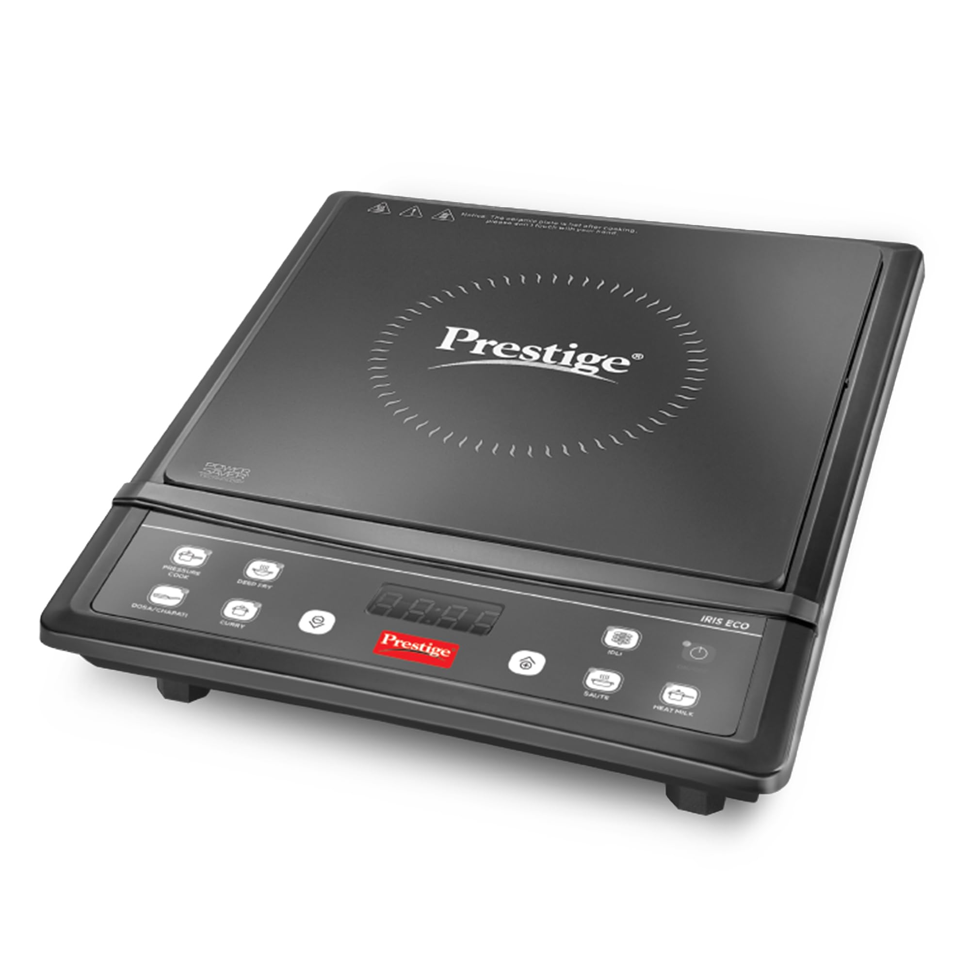 Prestige IRIS ECO 1200 W Induction Cooktop with automatic voltage regulator |Indian Menu option|Power Saver|Timer with User Pre-Set|1 year warranty|Black