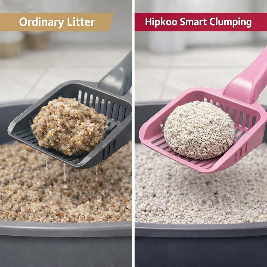 Hipkoo Exclusive Cat Litter 5Kg 100% Natural Unscented Bentonite Clay Dust Free Trial or Travel or Single Pack Fragrance Free Absorbent Eco-Friendly Sand for All Breeds of Cats