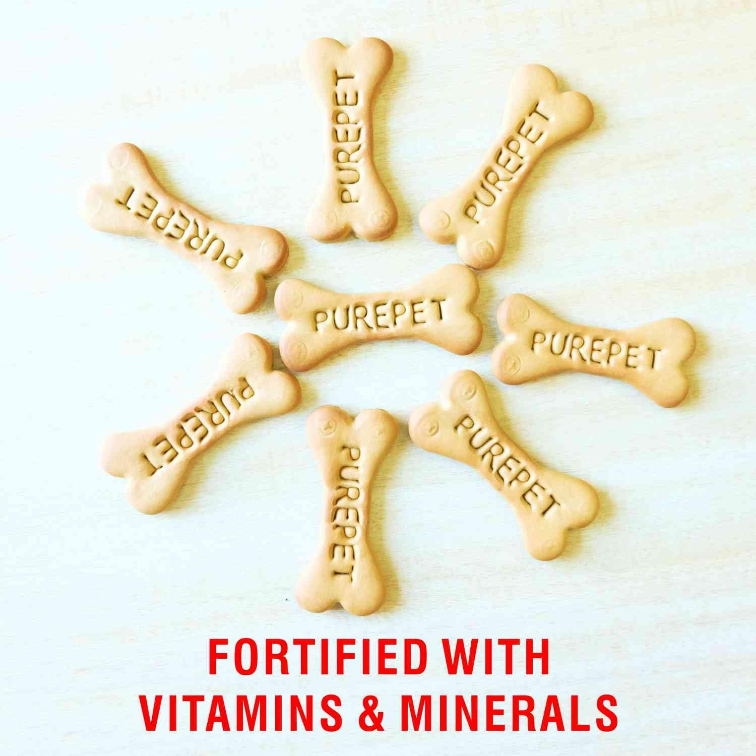 Purepet Dog Treats Biscuits for All Life Stages 800g Pack 100% Vegetable Flavour Active Behaviour Oral Health Training and Behaviour Healthy Immune System