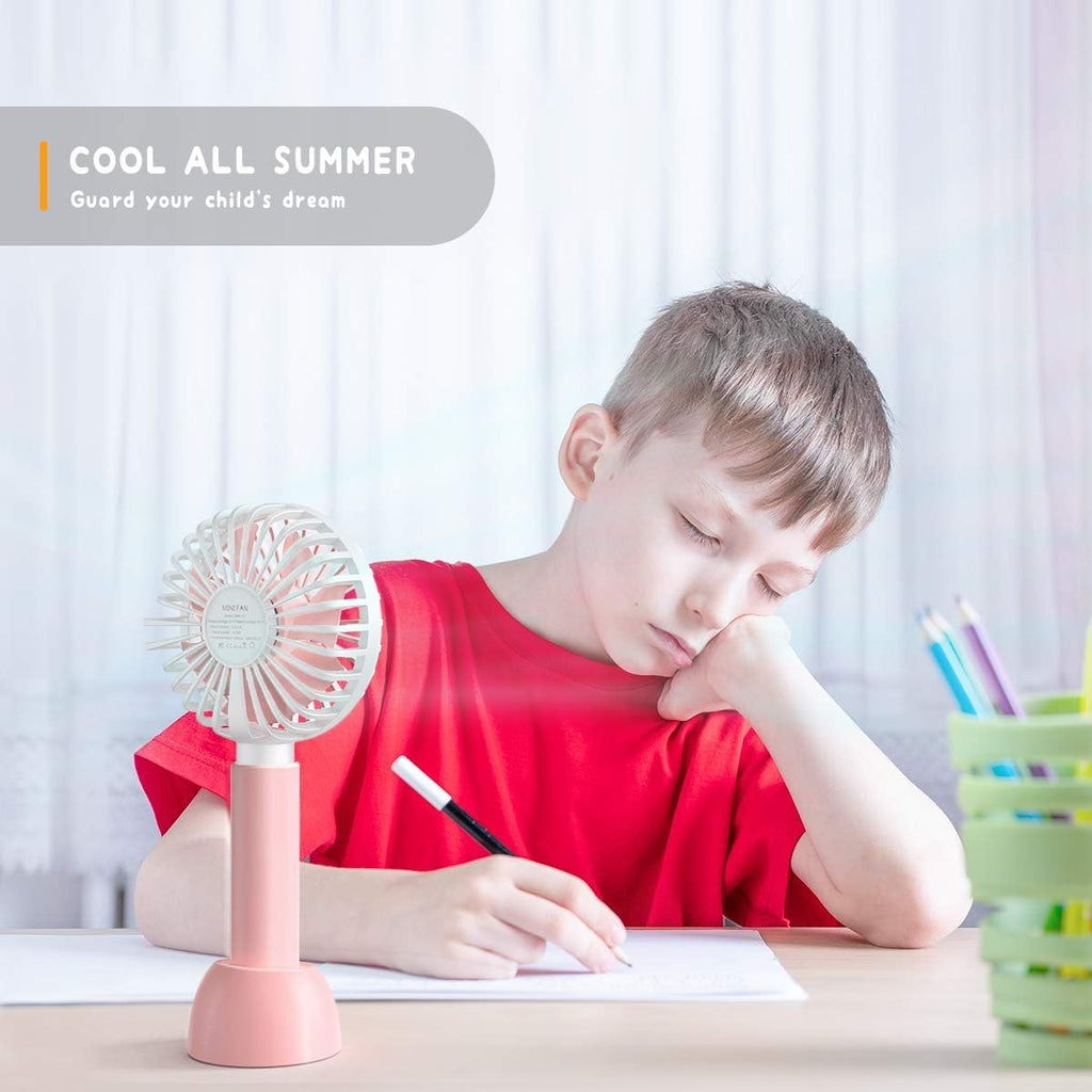 One94Store High Speed Portable USB Hand Fan, 4800 RPM, 1200mAh Rechargeable Battery, Up to 6H Runtime, 3 Speed Modes for Travel, Office & Makeup, Pink – Mini Fan, Hand Fan, Small Fan, USB Fan