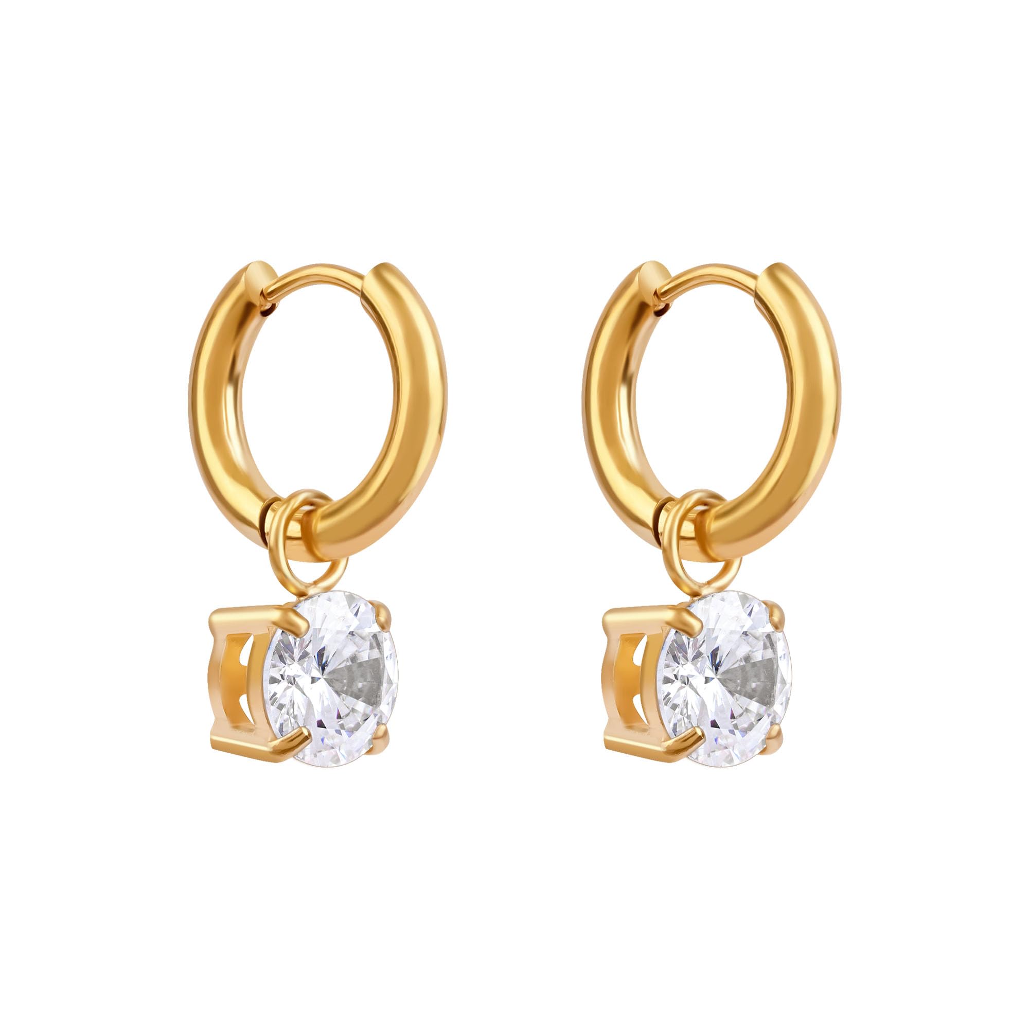 18K Gold Plated Lustre Drop Hoop Earrings for Women | Statement Earrings Waterproof & Anti Tarnish Demifine Earrings | Elegant Gold Hoop Earrings for Women | 1 Year Warranty*