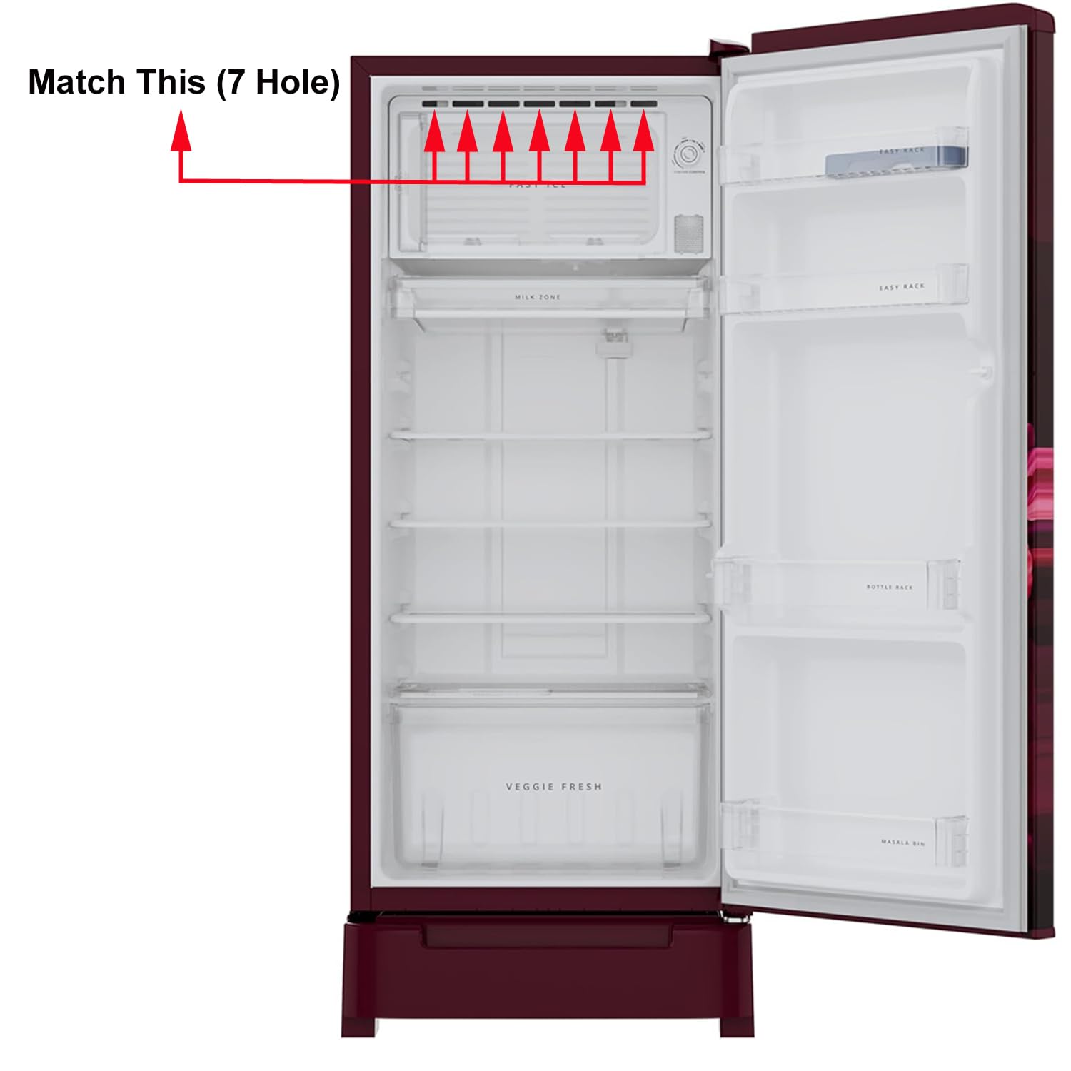 Freezer Door/Refrigerator Compatible for Whirlpool Single door Gen-y | Transparent (Round Lock) Match (Size 36x18.8CM) Replacement Parts