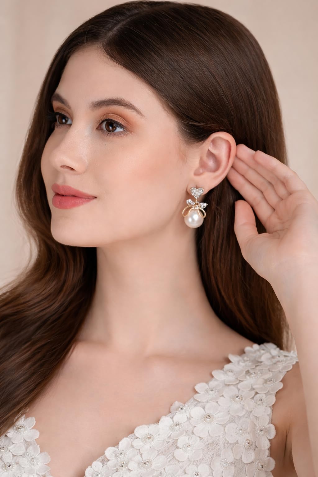 Combo of 3 Latest stylish Pearl earrings set for women and girls | drop earrings, bow earrings & halo earring set | Korean earrings set | Pearl studs earrings for women & Girls