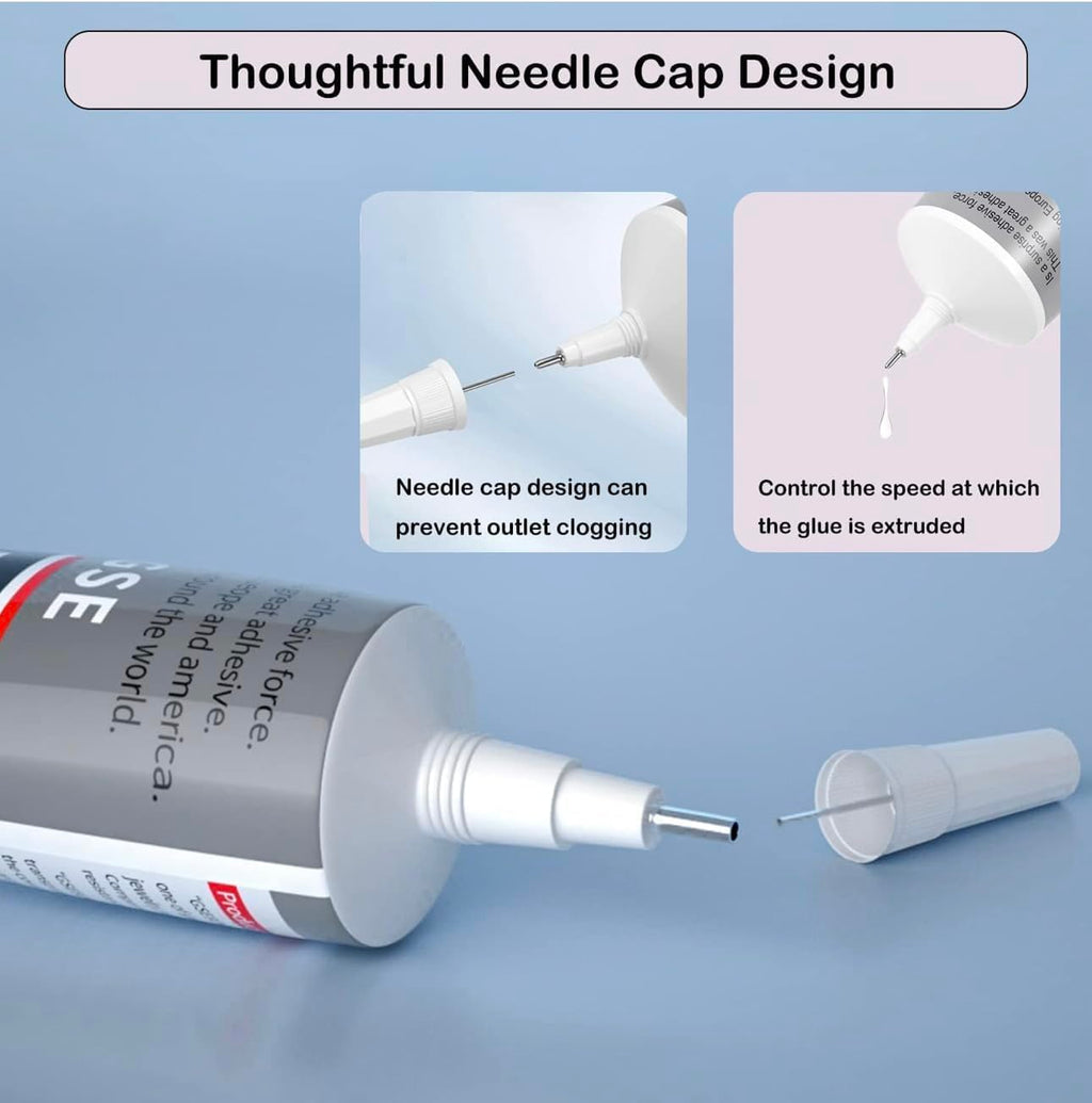 DEXURIES B7000 Multipurpose Adhesive Glue | Jewelry, Beads, Clothes, Shoes, Fabrics,Screen Repair, Metal, Stone, Glass, Mobile Phones,Artificial Crystal Crafts (50ML, 1.68fl oz/Pack of 2)