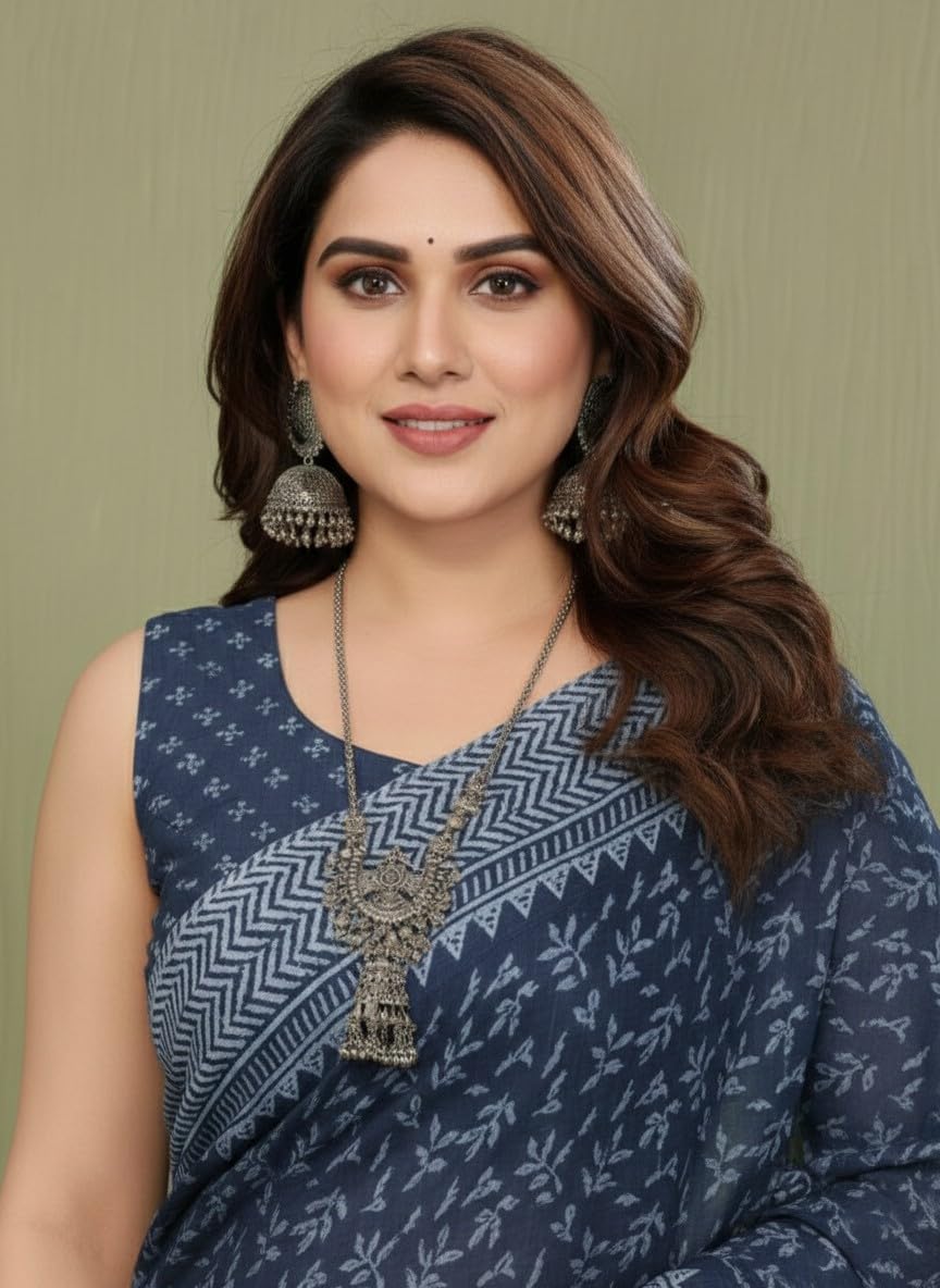 Yashika Women's Blue Georgette Sarees Saree with Blouse Piece for Traditional Ethinic Wear Sari-(AZ-YS-P1-NIRVIKA BLUE)
