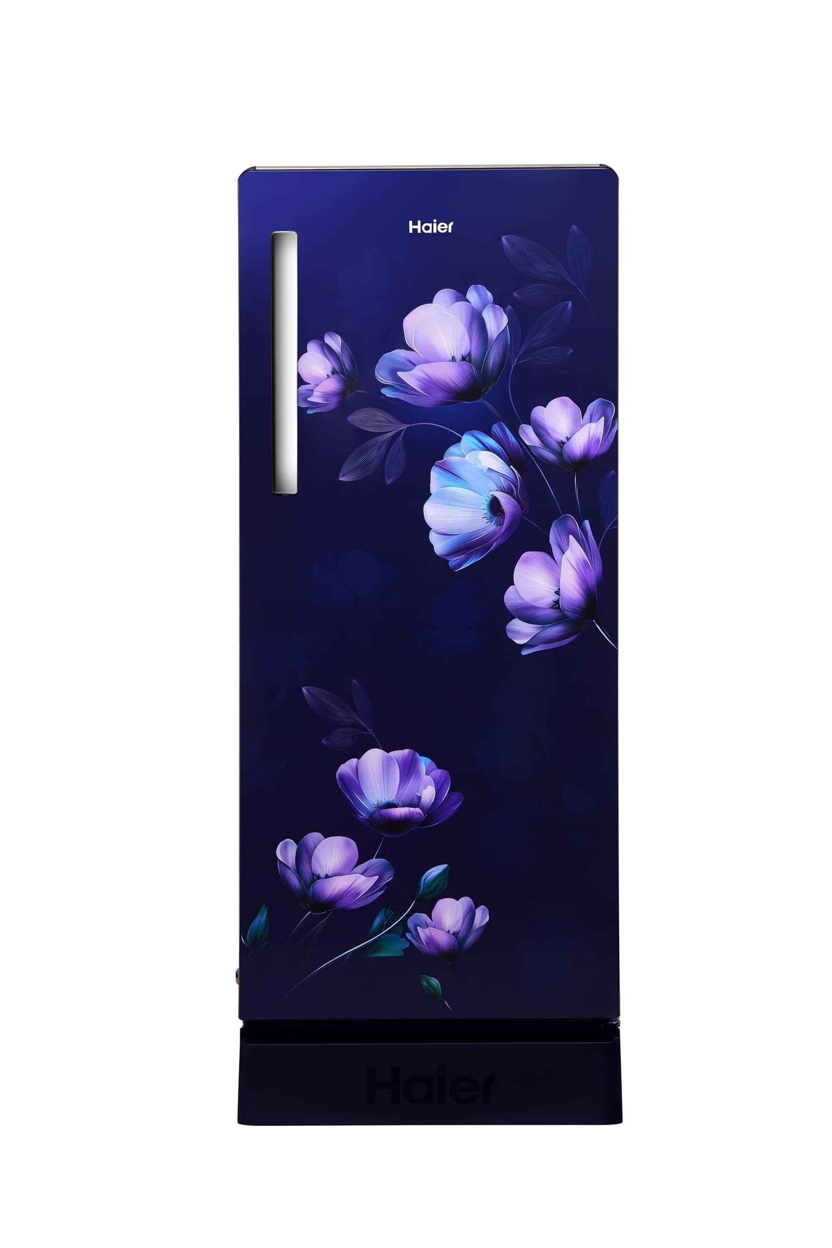 Haier 190L 4 Star Direct Cool Single Door Refrigerator | Toughened Glass Shelves | Fast Ice Making in Just 60 minutes | Large Veg Box| Easy Clean Back (HED-204TMIBA-N, Marine Ivy, Base Stand)