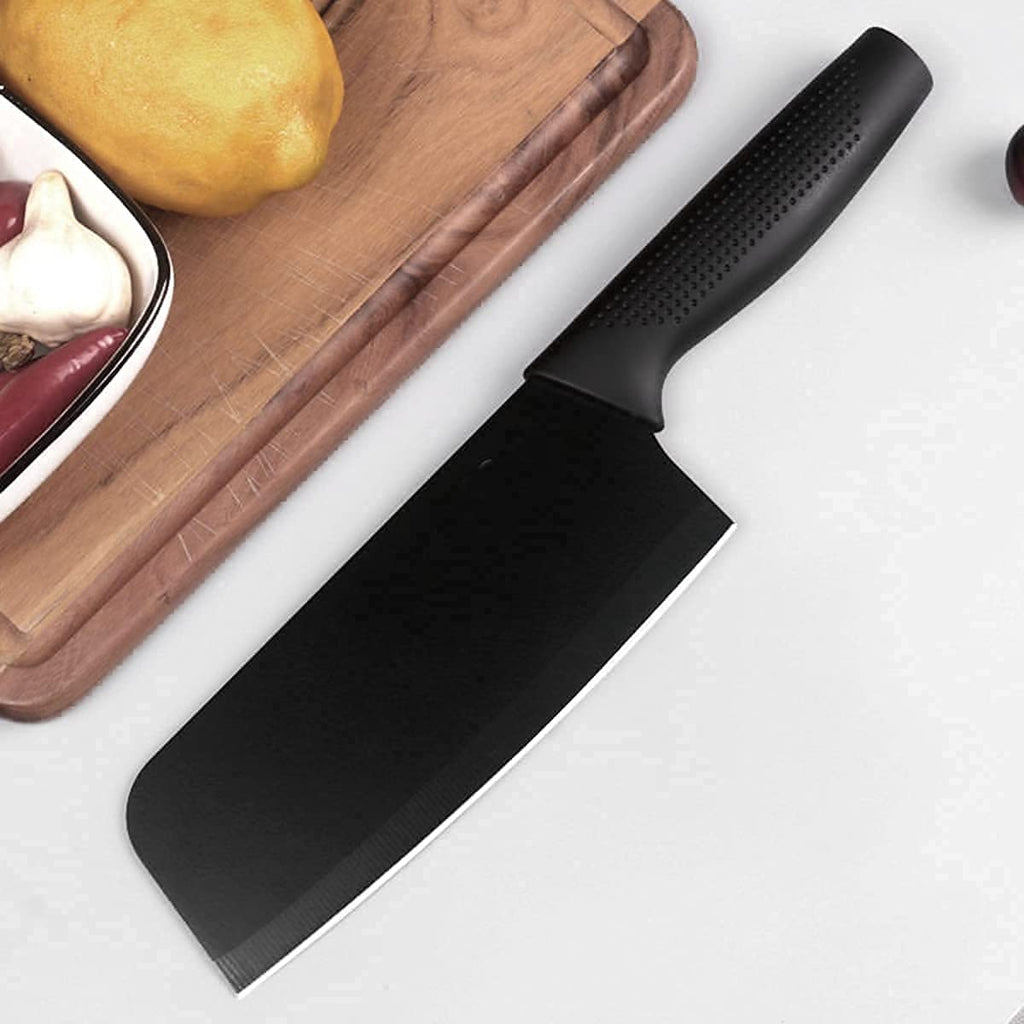 ZUDELLA Professional Kitchen Knife Set, 3-Piece Black Chef Knives with Ergonomic Handles Sharp Manual Sharpening for Home Kitchen & Restaurant (Black)