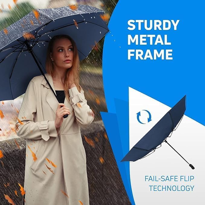TEKCOOL Umbrella, UV Big Size Umbrella for Sun Protection Rain Windproof Strong Large 3 Fold for Men Women Kids Boys Girls Perfect & Stylish Windproof & Compact