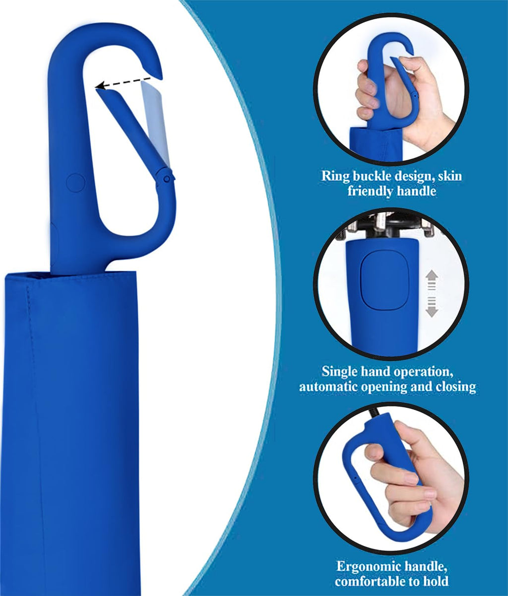 Zemic UV Umbrella for Sun & Rain – Auto Open/Close | Windproof | Travel-Friendly | SPF 50+ Coated (Navyblue)