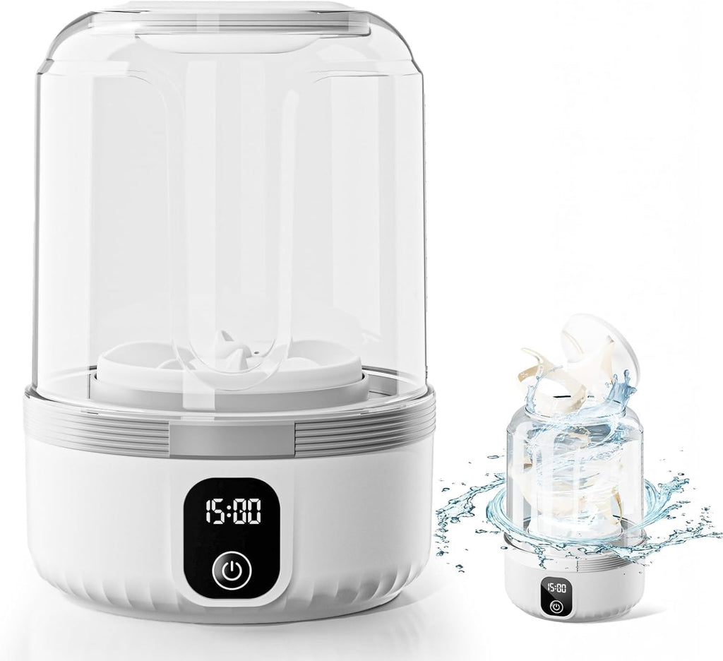 Mini Laundry Machine 1.5L Portable Laundry Machine and Spinner for Baby Clothes, Underwear, Socks; Ideal for Travel, Dorms, Camping