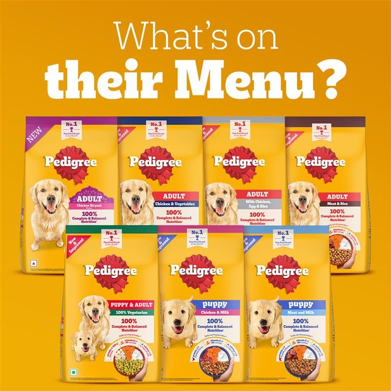 Pedigree Adult Dry Dog Food, Chicken & Vegetables, 3 kg, Contains 37 Essential Nutrients, 100% Complete & Balanced Food for Adult Dogs