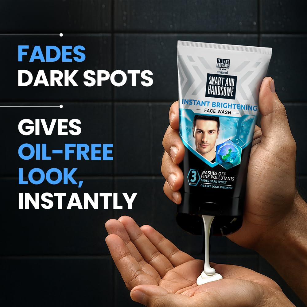 Smart And Handsome Face Wash, Instant Brightening, Instant Freshness, 150g