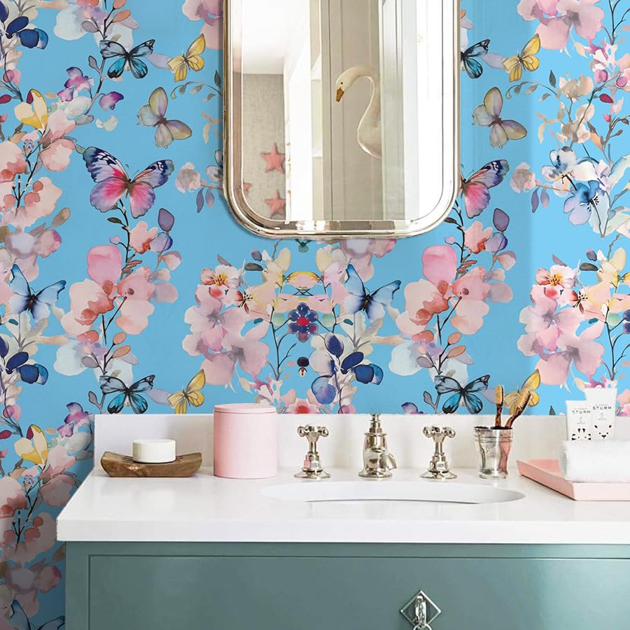 ROSASTELLA Self Adhesive Decorative Peel Stick Waterproof Wallpaper Wall Decor Removable Wall Paper for Living Room Hall Decoration PVC Vinyl DIY Contact Paper 45x304cm