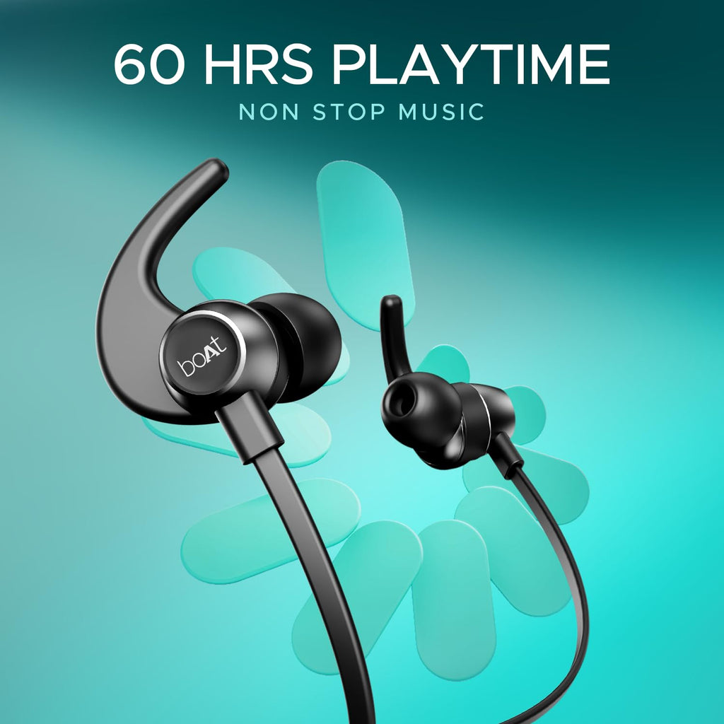 Boat Rockerz 255 Pro+, 60HRS Battery, Fast Charge, IPX7, Dual Pairing, Low Latency, Magnetic Earbuds, in Ear Bluetooth Neckband, Wireless with Mic Earphones (Active Black)