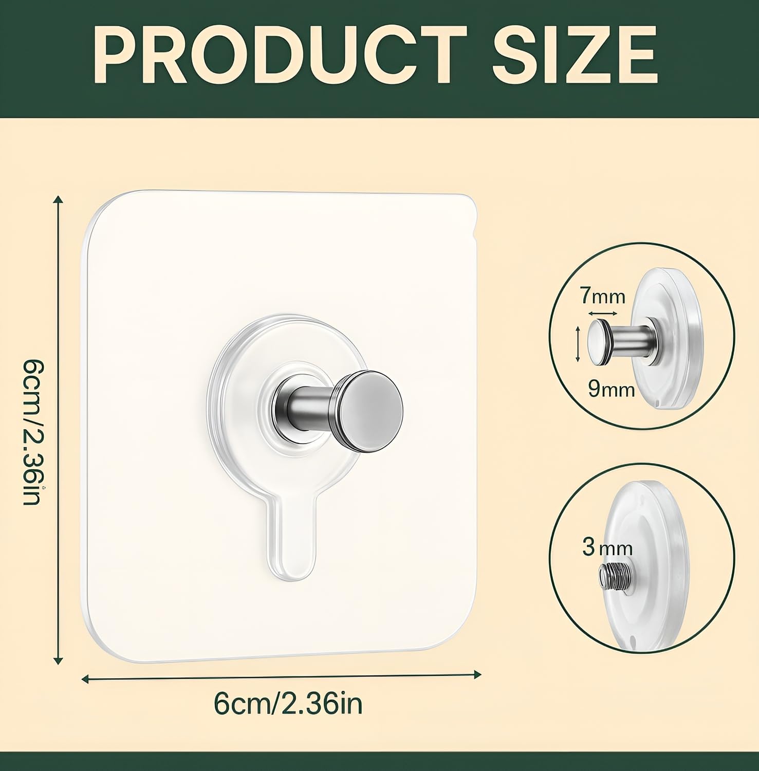 DALUCI Self Adhesive Wall Hooks (Pack of 5) – Heavy Duty Nail-Free Hooks for Wall Heavy Items | Photo Frame Hooks Without Drilling | Strong Sticky Hook for Frames, Clocks & Keys (Photo Frame Hook, 5)