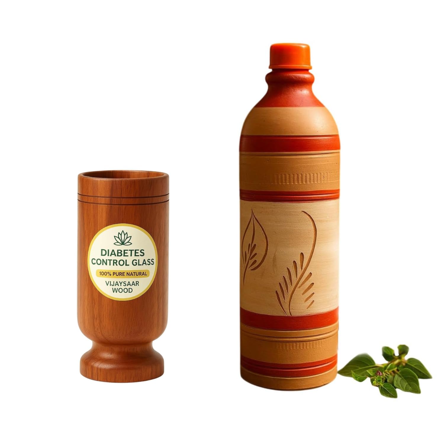 Vijaysar Ki Lakdi Ka Glass 100ml | Ayurvedic Wooden Tumbler for Sugar Balance, Digestion & Wellness | Natural Bija Wood Glass for Detox Water | Handmade Durable No Chemicals No Side Effects