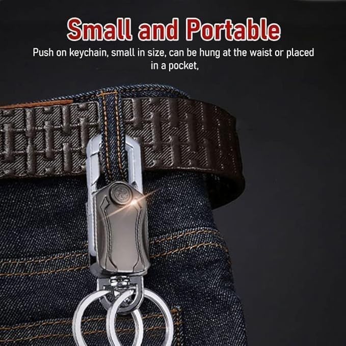 JITRUVA Multifunction Keychain 5 IN 1 Heavy Duty Dual Metal Ring, Bottle Opener, Mobile Phone Holder, 360° Rotate Spinner - Outdoor Carabiner Portable Key-chain For Bike & Car T5i1k-37
