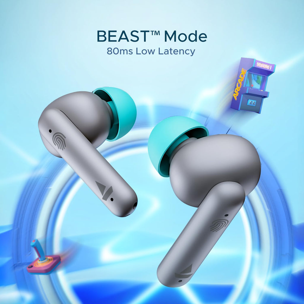 Boat Airdopes 141, Low Latency, ENx Tech, 42HRS Battery, Fast Charge, IWP, IPX4, Bluetooth Earbuds, TWS Ear Buds Wireless Earphones with mic (Cider Cyan)