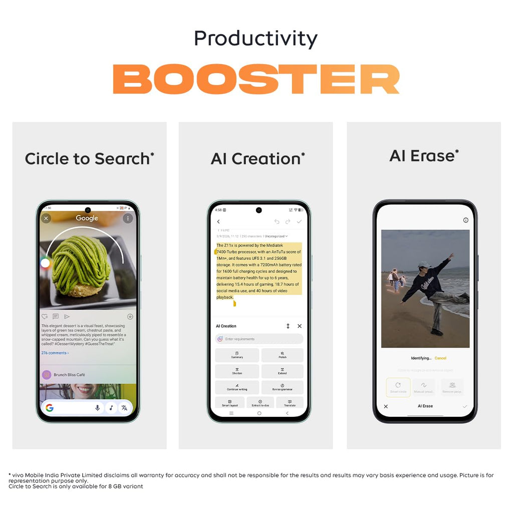 iQOO Z11x 5G (Prismatic Green, 6GB RAM, 128 GB Storage) | Dimensity 7400-Turbo Processor | 7200 mAh Battery Smartphone | Powered by OriginOS 6