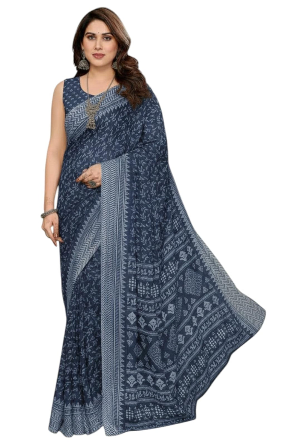Yashika Women's Blue Georgette Sarees Saree with Blouse Piece for Traditional Ethinic Wear Sari-(AZ-YS-P1-NIRVIKA BLUE)