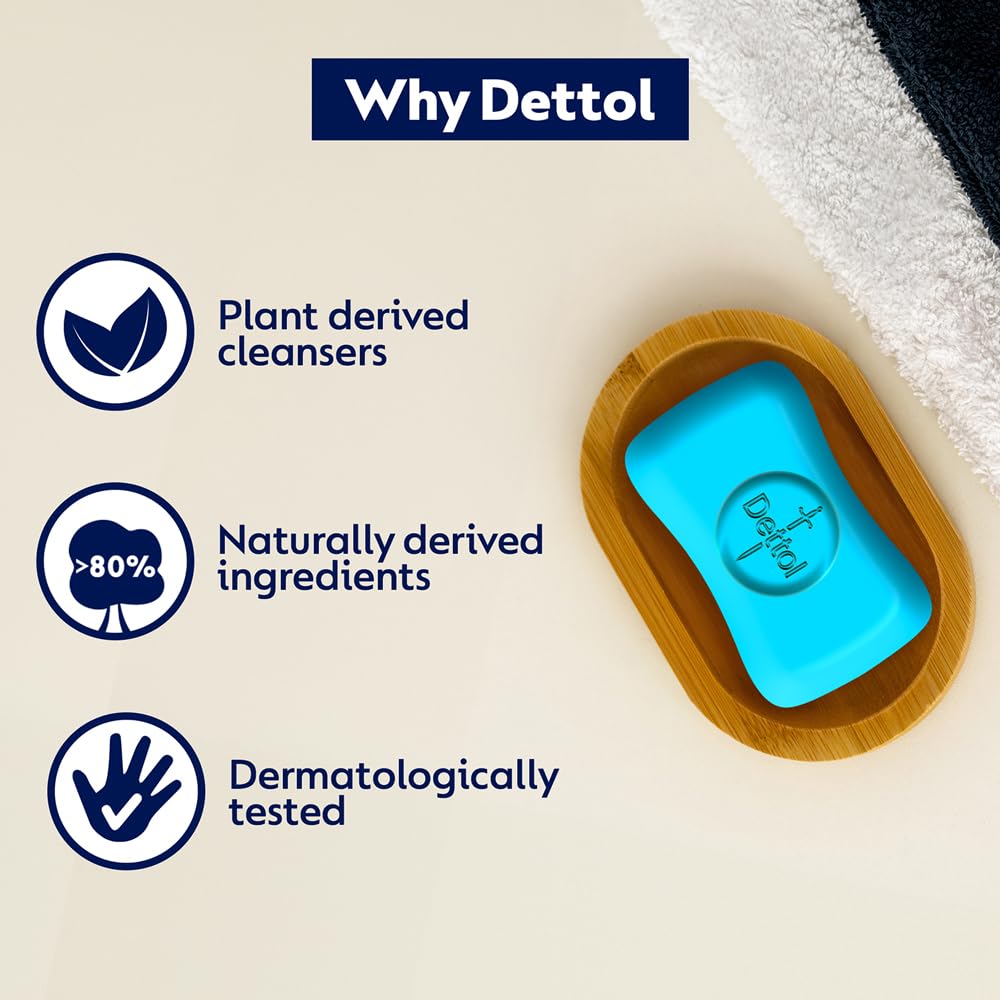 Dettol Cologne Fresh Bathing Soap Bar with 12hr Freshness and Germ Protection, 100g Pack of 4, (400gm)